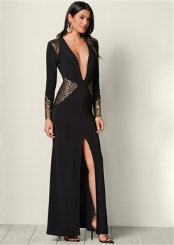 Платье Plunging V-Neck Long 1713